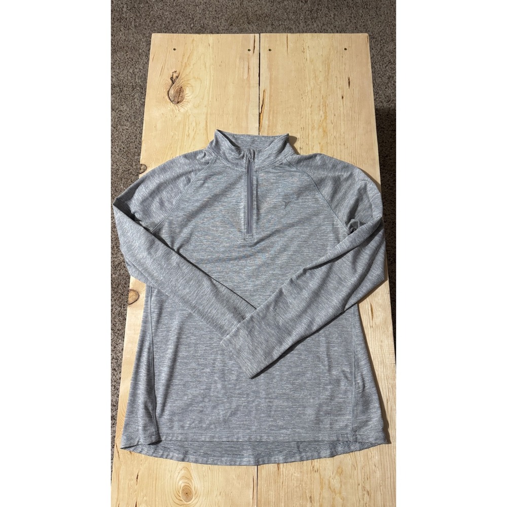 Old Navy Active Womens Gray Space Dye Quarter Zip Pullover Thumbholes Large
